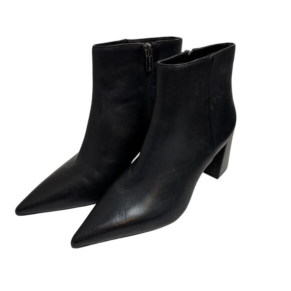 Vince Camuto Boots Womens Size 9 Black Oskana Ankle Pointed Toe Block Heel Zip - Picture 4 of 8